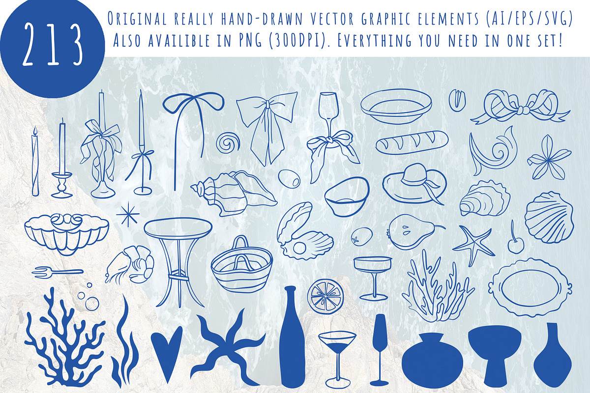 Mediterranean Party Collection, a Decorative Illustration by Nataly_is_Drawing (Photo 2 of 11)