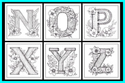 Floral Alphabet Coloring Pages, an Education Illustration by protabsorkar11 (Thumbnail 2 of 7)
