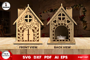 Gingerbread Christmas Houses, a Decorative Illustration by svgocean (Thumbnail 9 of 11)