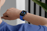 24 Watch Series 11 in Hand Mockups, a Wearable Device Mockup by Asylab (Thumbnail 90 of 107)