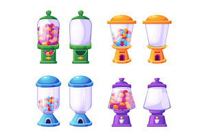 Candy machines full and empty of, a Food Illustration by LadadikArt