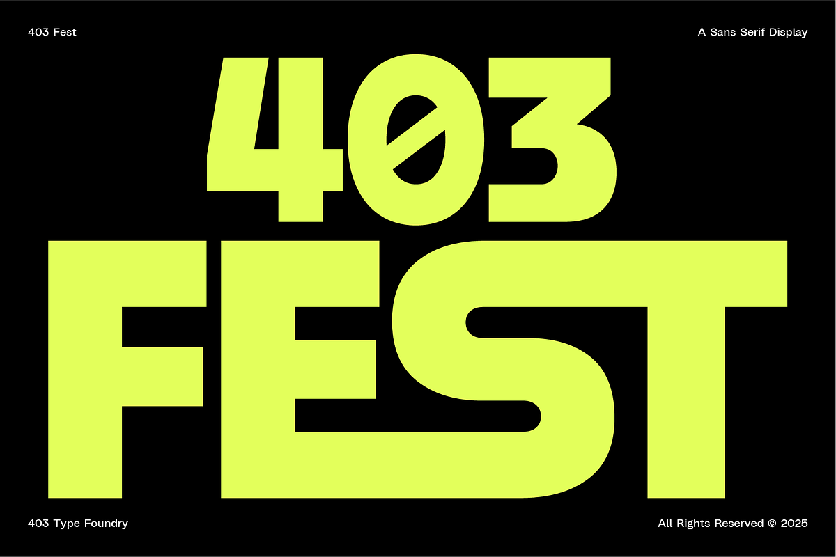 403 FEST, a Sans Serif Font by 403 Type Foundry (Photo 1 of 16)