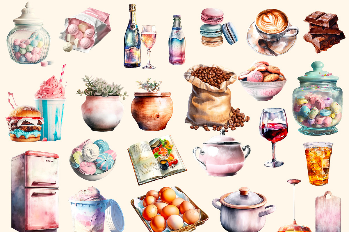 My Favorite kitchen, Vintage clipart, a Food Illustration by Hello My Print (Photo 8 of 10)