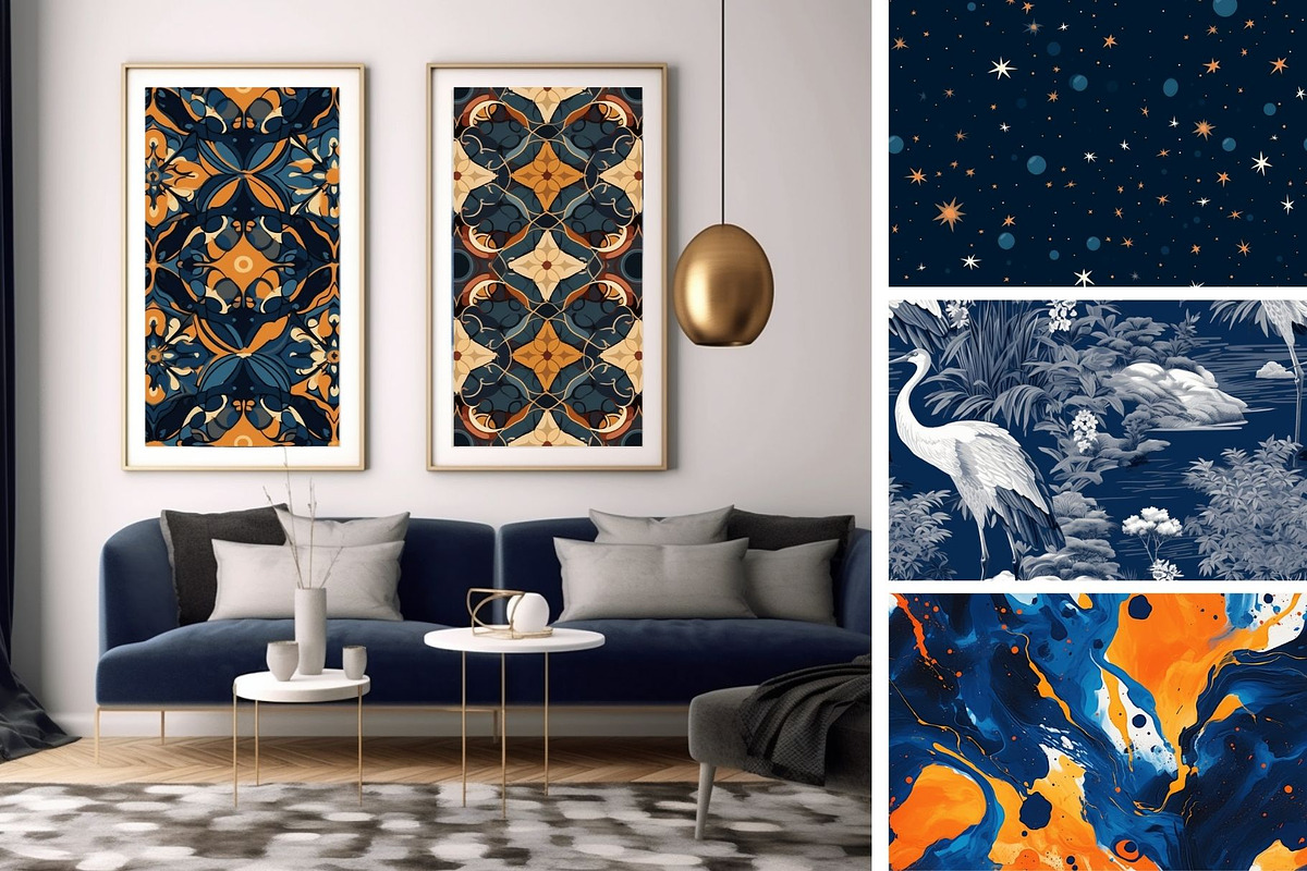 37 seamless blue modern pattern, a Pattern Graphic by ARTOZEN DIGITAL (Photo 3 of 15)