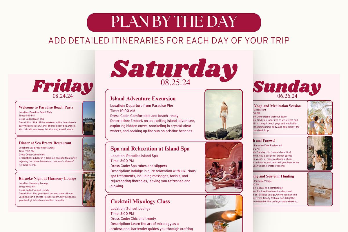 Bachelorette Planner Canva Template, an Invitation Template by Story Native (Photo 6 of 8)