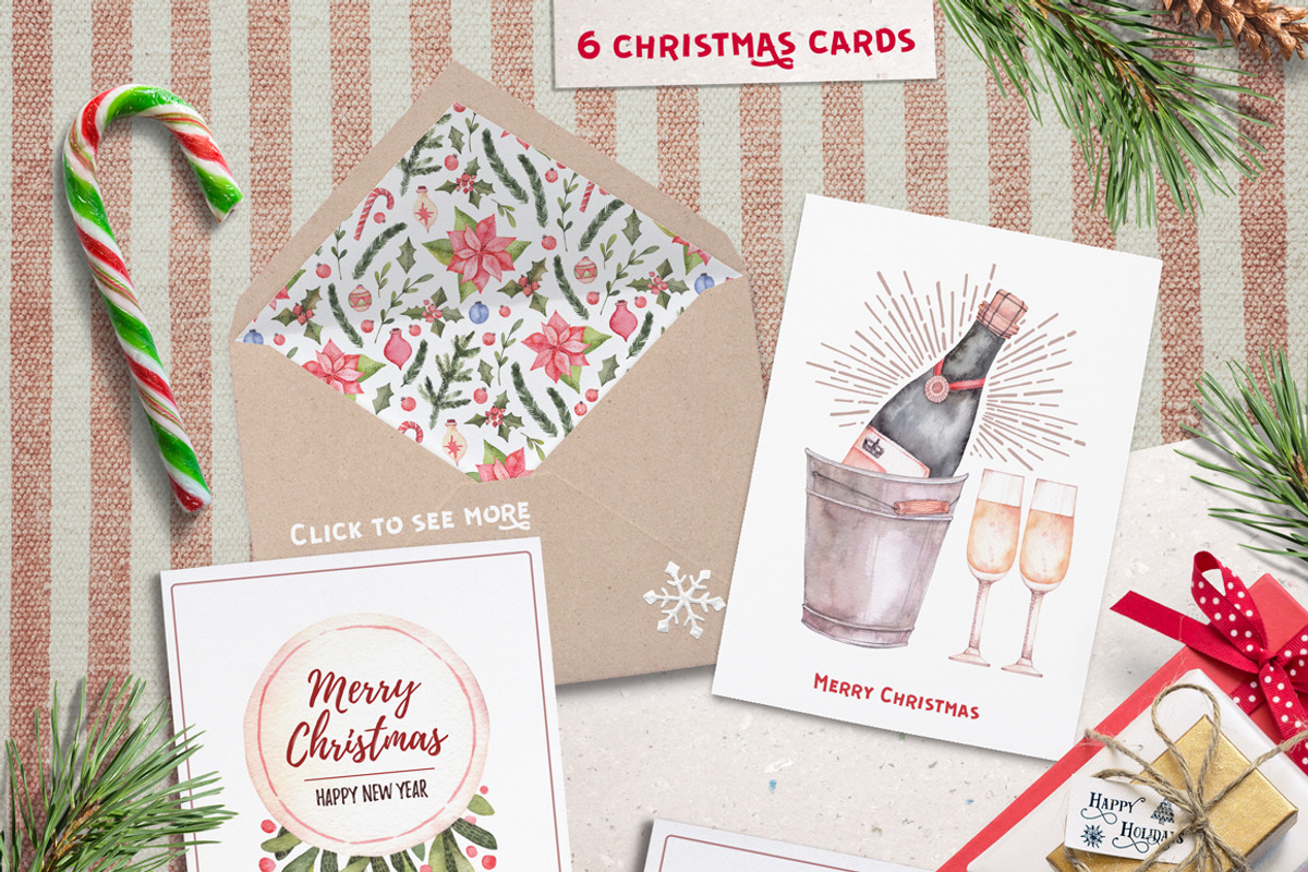 Christmas holidays. Watercolor set, a Decorative Illustration by Kate Macate (Photo 6 of 6)