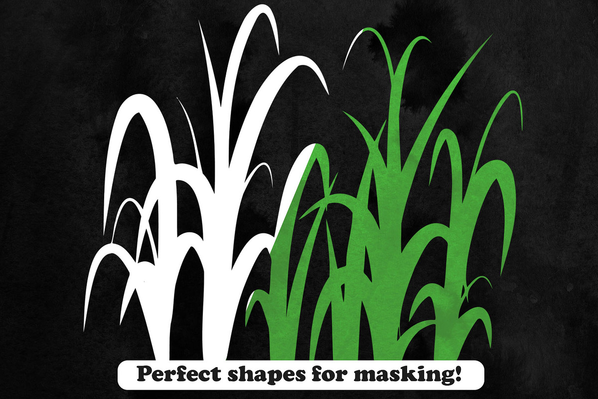 25 Grass Photoshop Stamp Brushes, a Brush Add-On by ArtistMef (Photo 4 of 4)