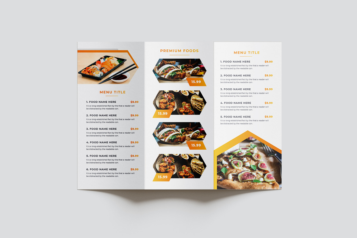 Food Menu Brochure Template, a Brochure Template by pixelcreatx (Photo 3 of 3)