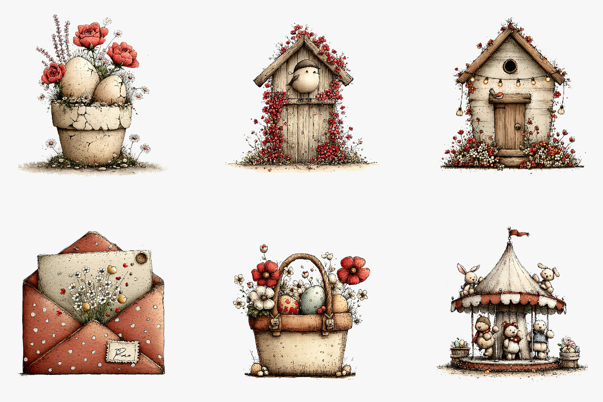 Whimsical Spring Easter Bundle, an Illustration by CreationArt (Photo 5 of 5)