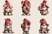 Valentine's Gnome with Flowers Clipa, an Illustration by SVGArt (Thumbnail 5 of 8)