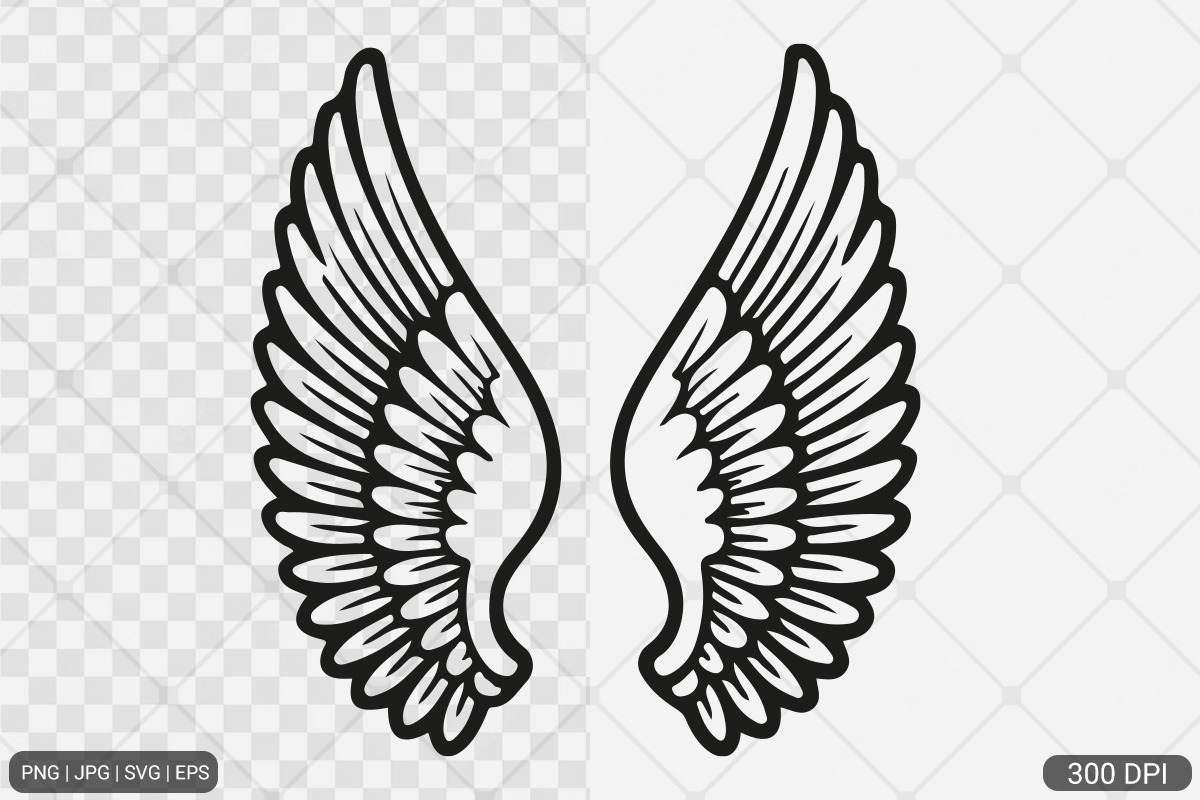 Angel Wings SVG PNG Design Bundle, an Illustration by Actual Pixel (Photo 7 of 12)
