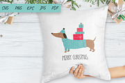 Christmas Dachshund Illustration, an Animal Illustration by Irina Ostapenko (Thumbnail 1 of 3)