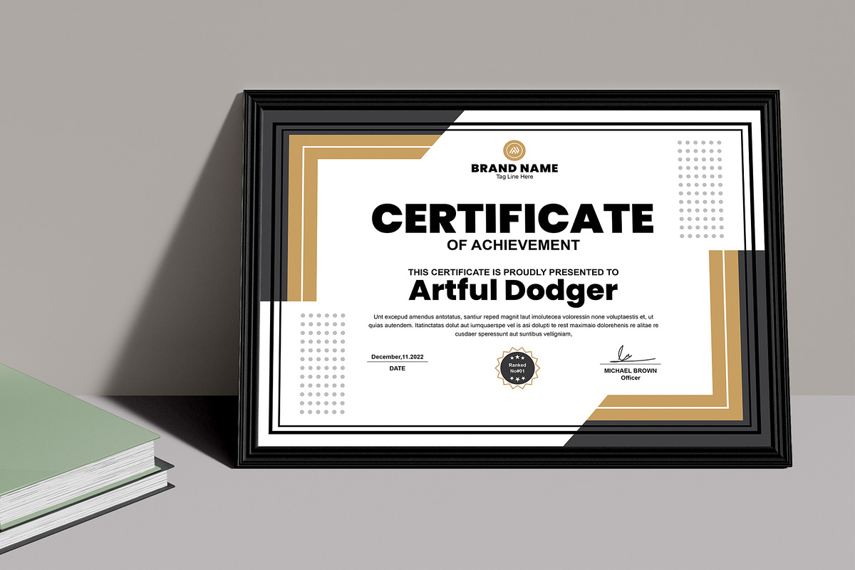 Certificate Design Layout, a Stationery Template by MightyDesign (Photo 1 of 6)