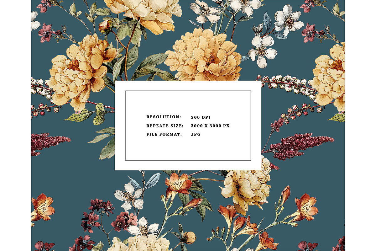 Victorian vintage botanical textile, a Pattern Graphic by Milatoo (Photo 7 of 9)