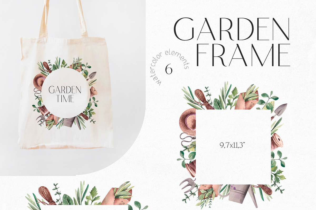 Watercolor Garden Herbs Clipart, a Food Illustration by YuliyaArtGarden (Photo 6 of 9)