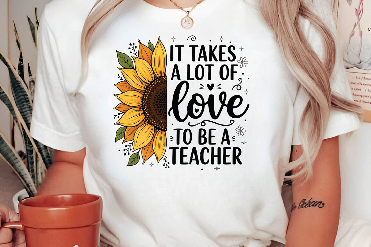 Sunflower Teacher Sublimation Design, a Seasonal Illustration by DreamPrint404 (Photo 5 of 6)