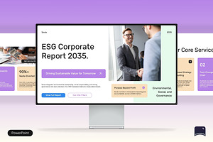 ESG Corporate Report Pitch Deck, a Presentation Template by Claymoon Lab