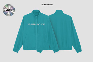 Track top running jacket mockup, an Apparel Mockup by Barmecide Mockup Studio