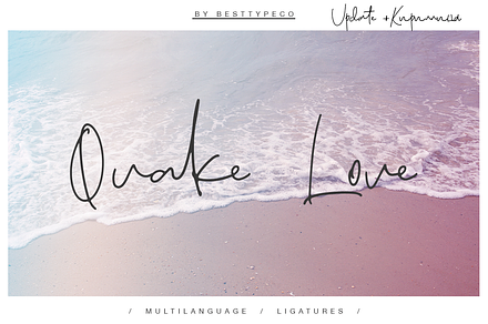 Quake Love, a Handwritten Font by Besttypeco