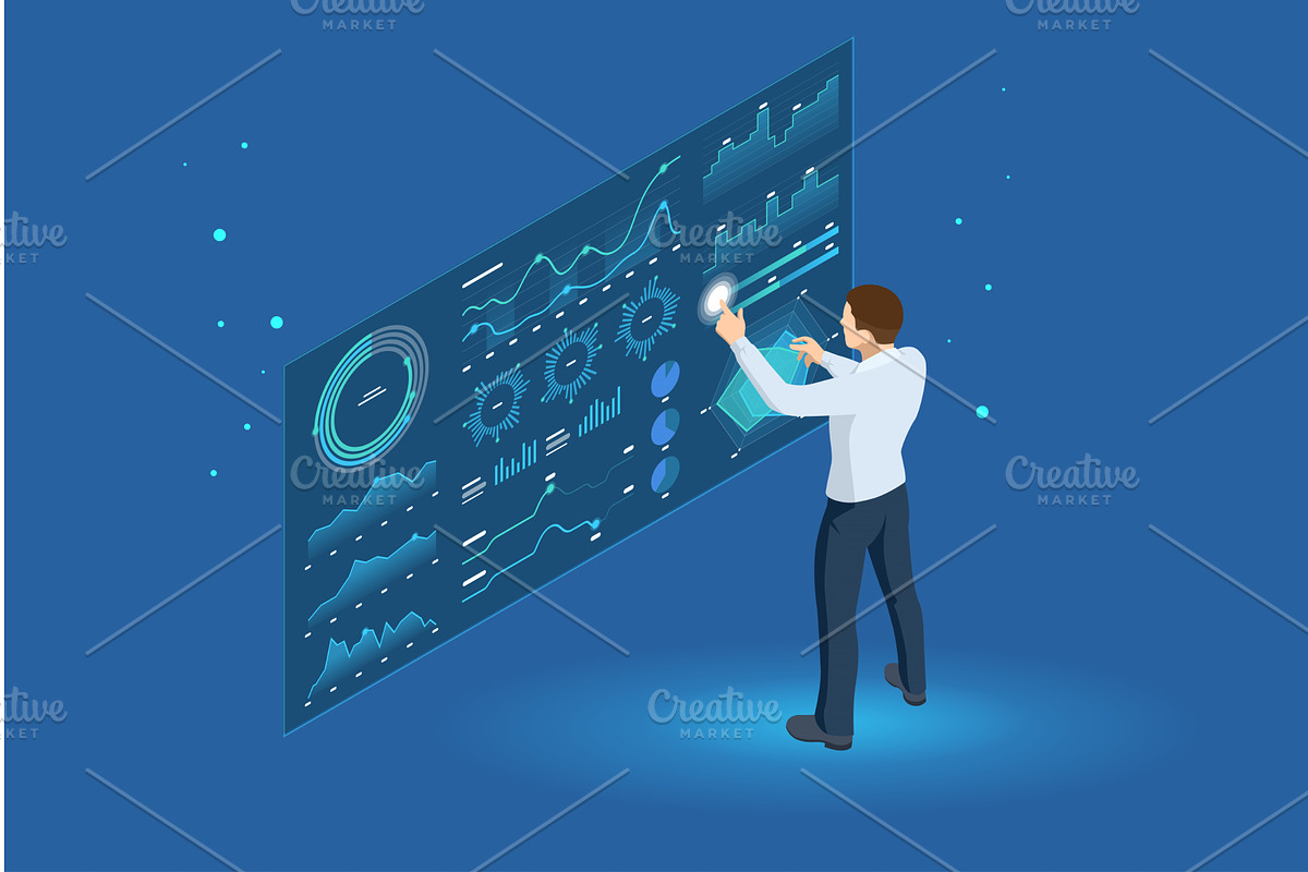 Isometric vector of a man, a Technology Illustration by Golden Sikorka