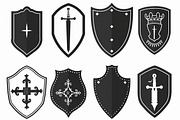 Medieval Shield Silhouette Set, an Illustration by hafijul (Thumbnail 4 of 10)