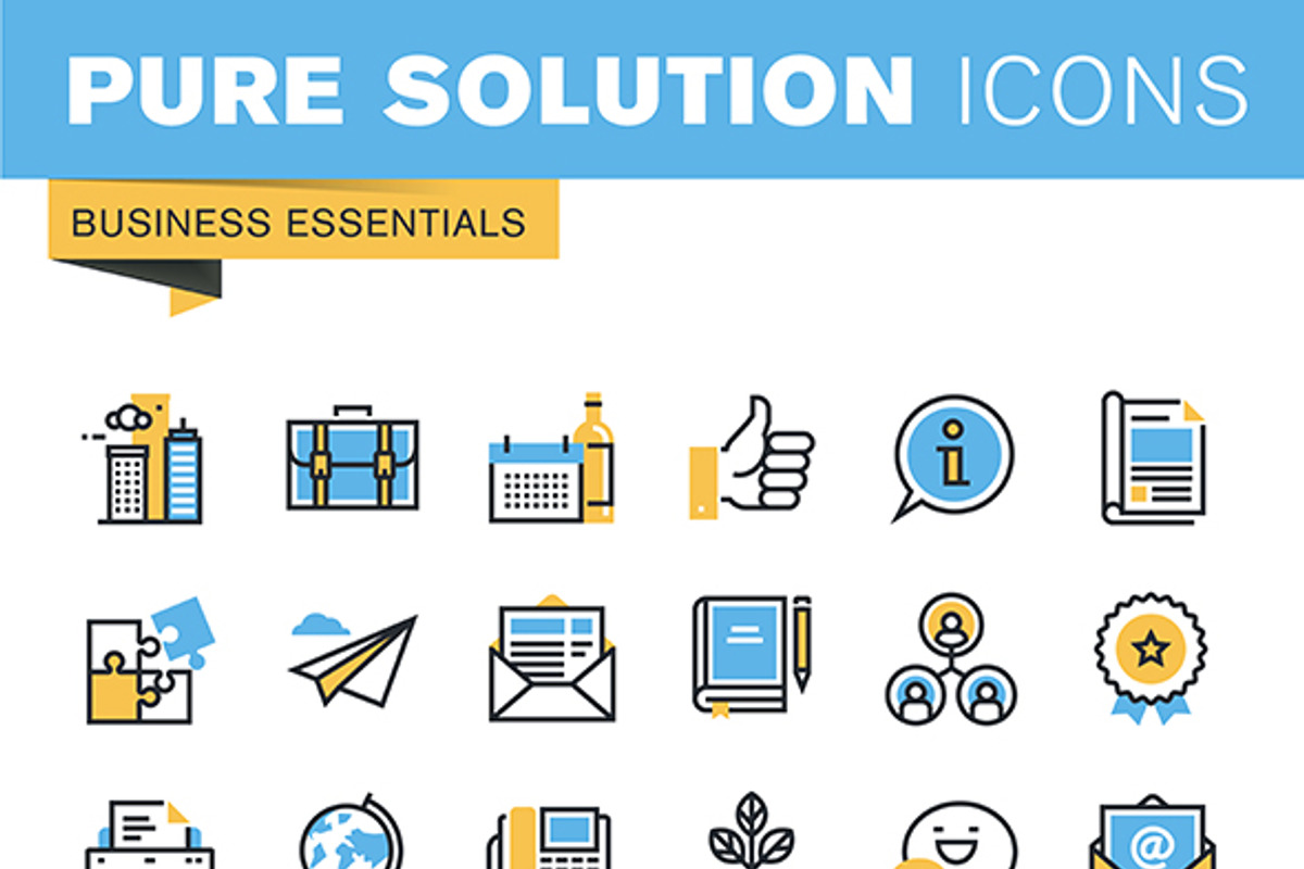 Set of Thin Line Business Icons preview 3