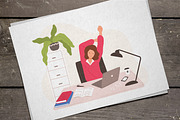 Office worker stretches, a Work Illustration by Good Studio (Thumbnail 2 of 3)