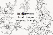 Procreate flower stamp, garden, a Brush Add-On by AnnaPolitmerskaja (Thumbnail 1 of 4)