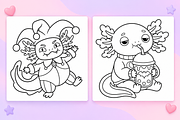 Spooky Axolotl Coloring Pages Vol. 1, an Animal Illustration by Inkivelle Studio (Thumbnail 2 of 3)