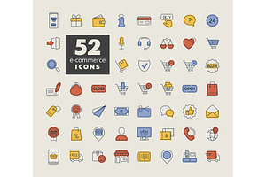 52 E-commerce set vector icons, an Icon by Nasik-Nosik