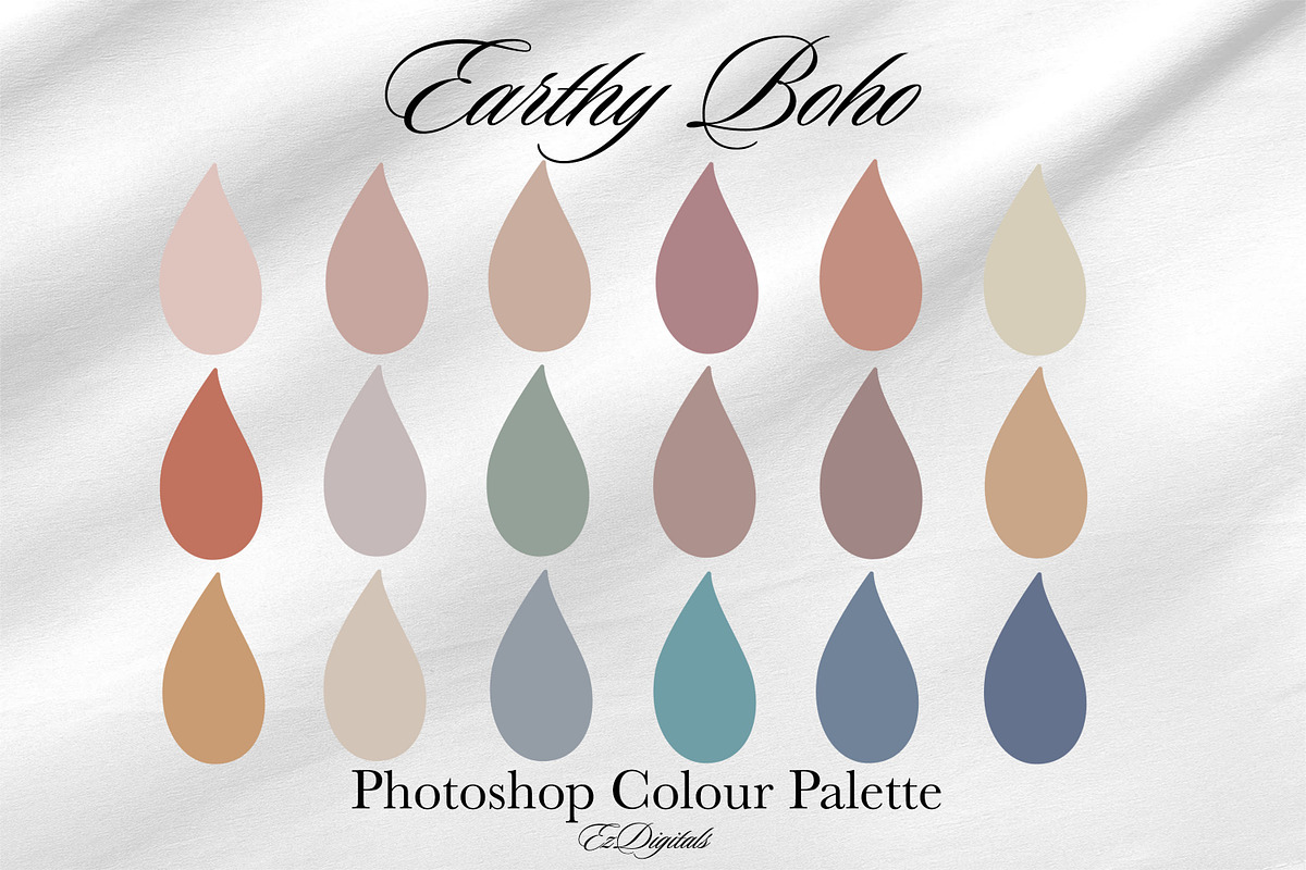 Photoshop Colour Palette Earthy Boho, a Palette Add-On by EzDigitals