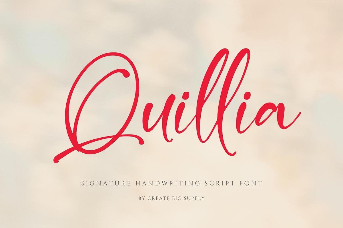 Quillia - Bold Signature Handwriting, a Handwritten Font by CreateBigSupply (Photo 1 of 10)