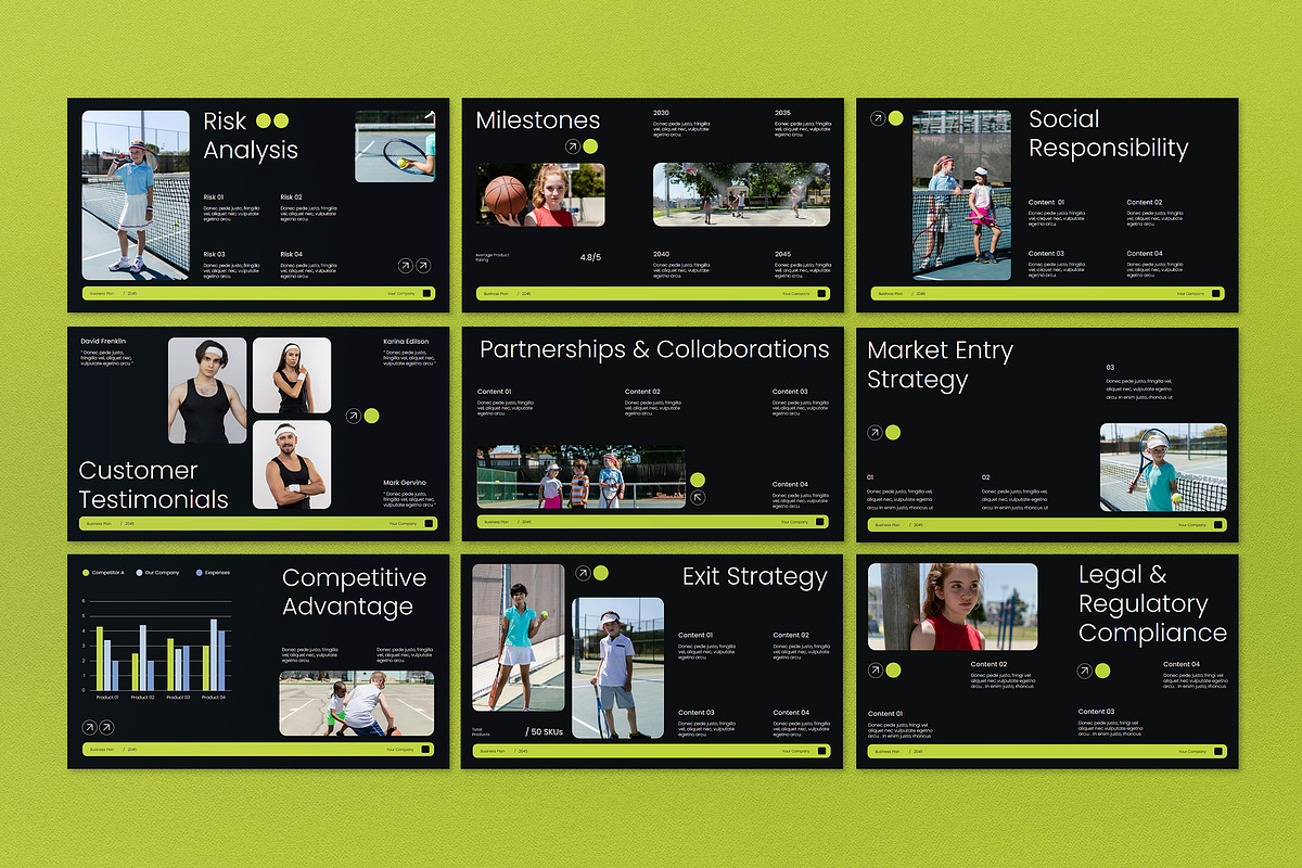 Black Modern Business Plan Keynote, a Presentation Template by graphicook (Photo 4 of 5)