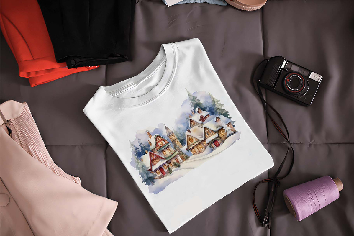 Christmas Village Clipart Design, an Illustration by Moon Studio (Photo 7 of 11)