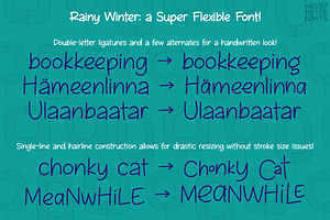 Rainy Winter Single-line Font