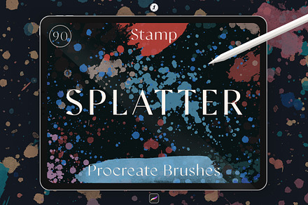 Splatter Stamp Procreate Brushes, a Brush Add-On by Freezerondigital