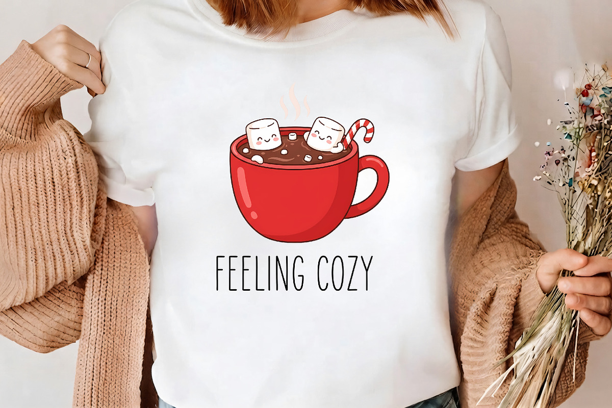 Feeling Cozy Hot Cocoa Mug PNG, a Seasonal Illustration by CrexoraLab (Photo 3 of 4)