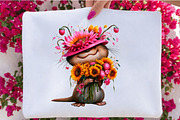 Watercolor Sunflower Animal Clipart, an Animal Illustration by SVGArt (Thumbnail 5 of 5)