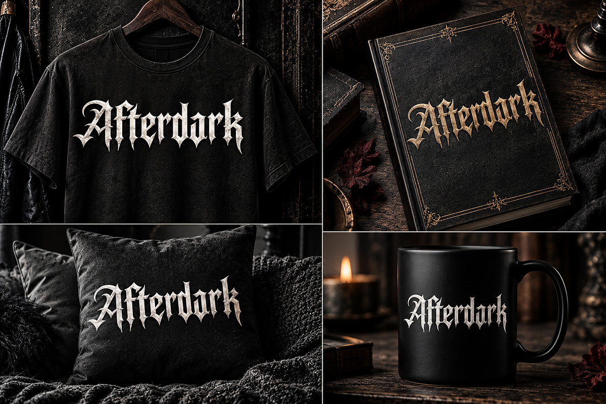 Afterdark, a Blackletter Font by Wow Magic (Photo 2 of 5)
