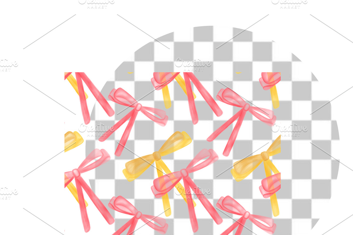 Whimsical Baby Pink Ribbon Clipart, a Decorative Illustration by Oleksandra Illustrates (Photo 5 of 14)