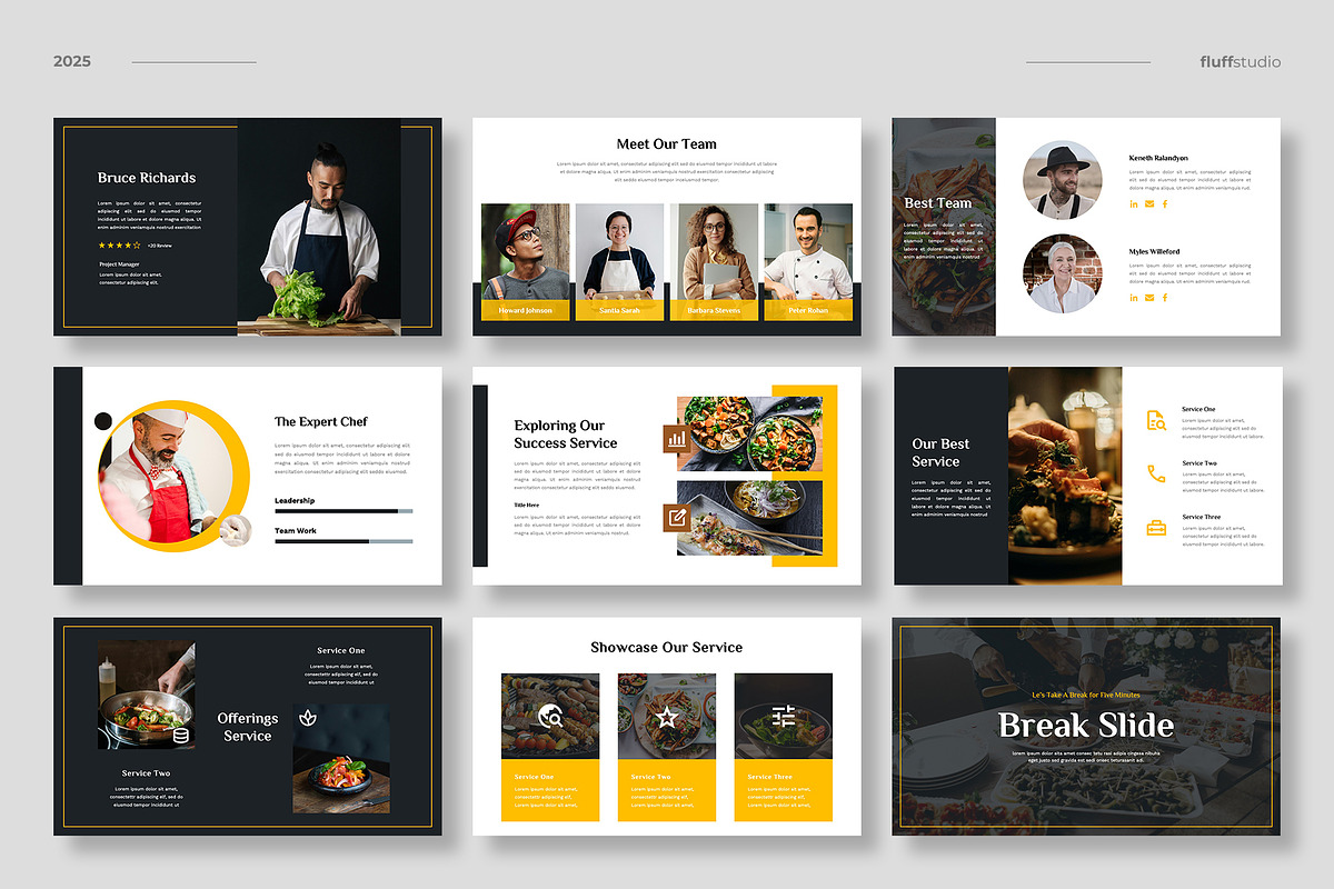 Food & Restaurant Keynote Template, a Presentation Template by fluffstudio (Photo 3 of 5)
