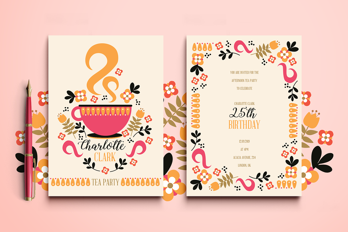 Covent Garden Tea Invitation, an Invitation Template by Werlang Paper (Photo 2 of 2)