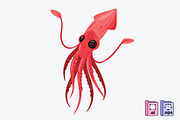 Giant Squid Vector Art, an Animal Illustration by MISS CHATZ (Thumbnail 1 of 3)