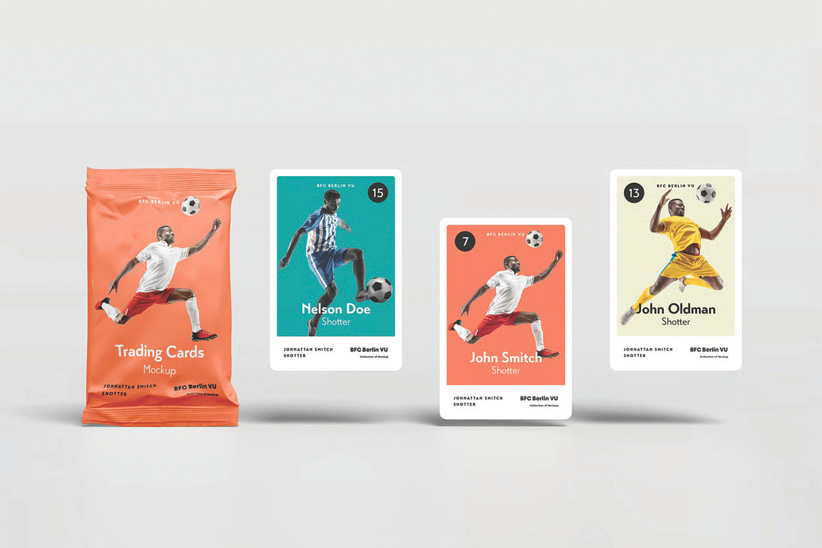 Premium Trading Cards Mockup, an Advertising Mockup by DesignRushMarket (Photo 2 of 14)