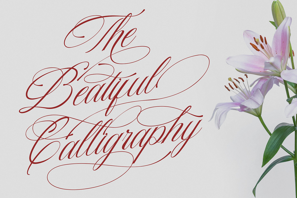 Rastrina Calligraphy Script Font, a Script Font by RantautypeStudio (Photo 3 of 16)
