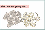 Pasta & Pancake-Watercolor Clipart, an Illustration by VianneArt (Thumbnail 3 of 4)