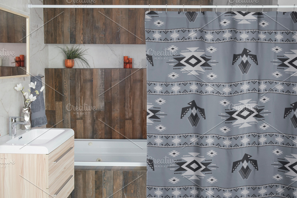 Monochrome Western Aztec Tribal, a Pattern Graphic by PPEthnicDecorPattern (Photo 5 of 10)
