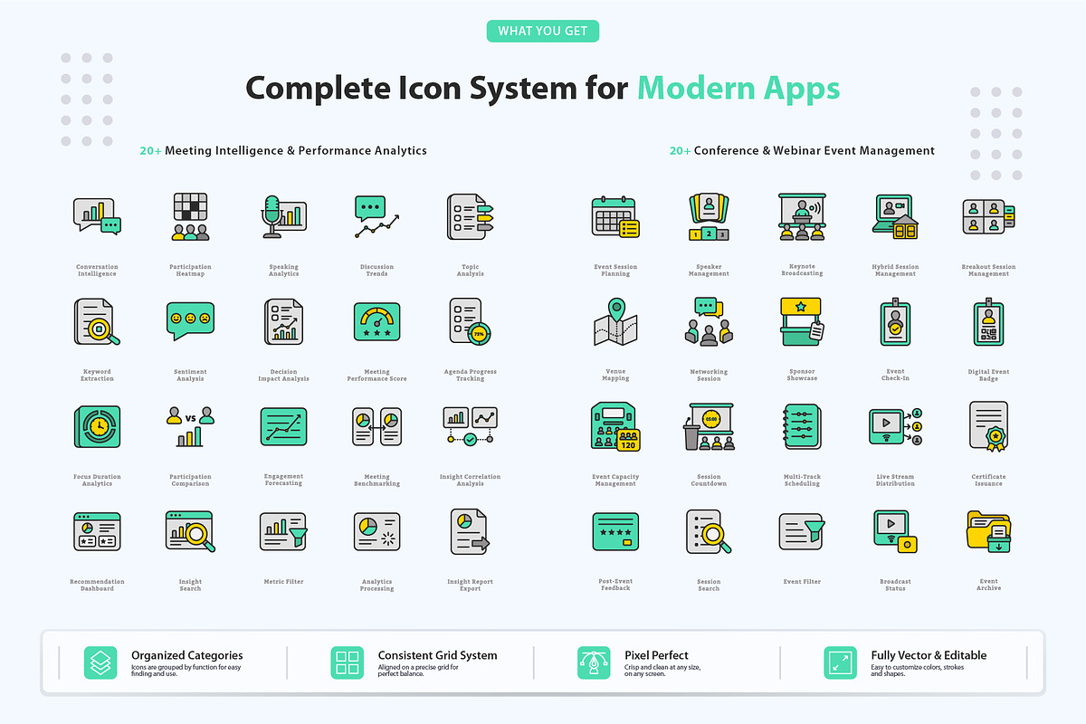 Meeting & Conference Icons, an Outline Icon by vexper (Photo 5 of 7)
