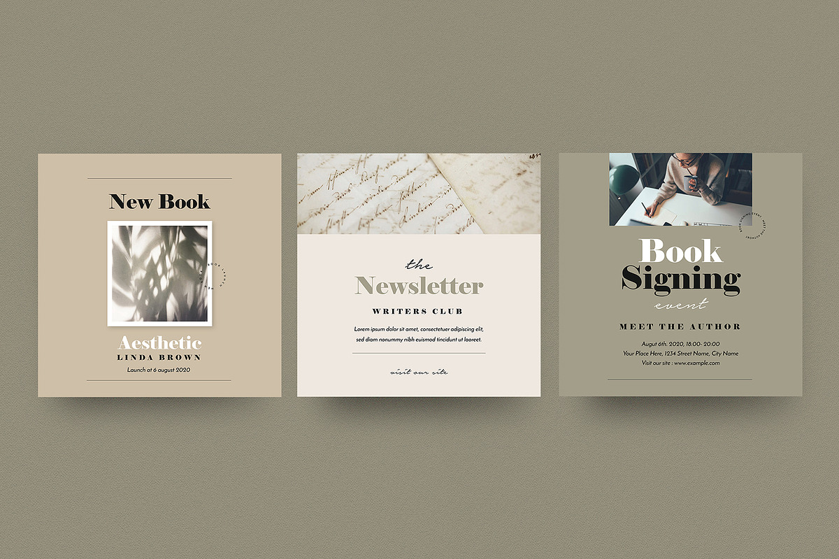 Writers Social Media Pack, a Social Media Template by Vynetta (Photo 4 of 8)