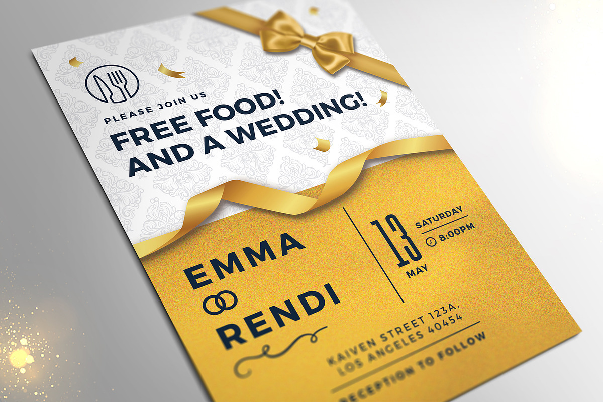 Gold Dinner Invitation, a Flyer Template by Aarley Kaiven (Photo 1 of 2)